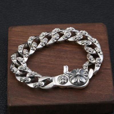 New Cross Bracelet Dominating European and American Retro Trendy Men's Thick Bracelet Buckle Bracelet