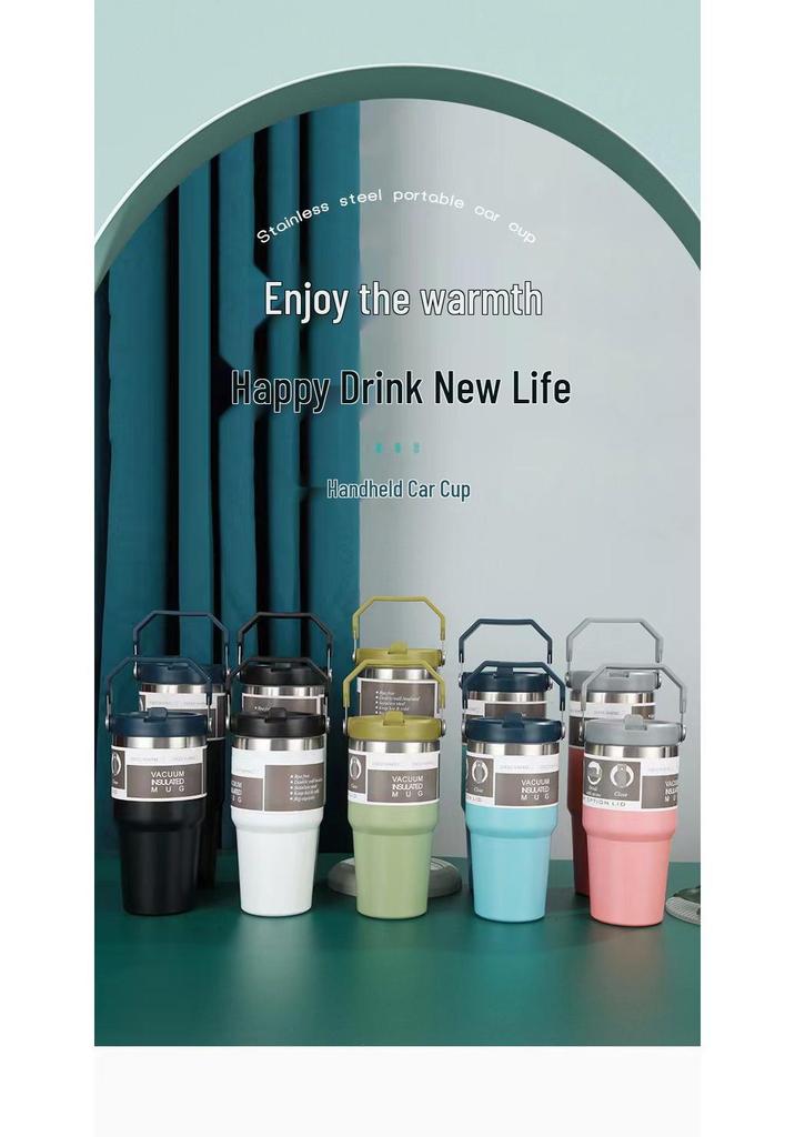 30oz Portable Stainless Steel Double-Walled Car Thermos Cup