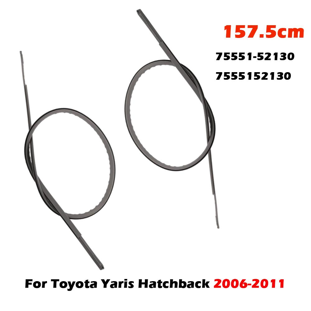 For Toyota Yaris Hatchback 2006-2014 Car Roof Rubber Drip Side Finish Moulding Seal Strip Trim Black 2PCS 2006-2011