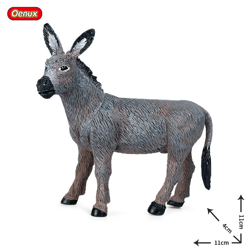 Oenux Zoo World Farm Animal Horse Cow Pig Sheep Goat Donkey Model Action Figures Lion Tiger PVC Educational Cute Kids Toy Gift