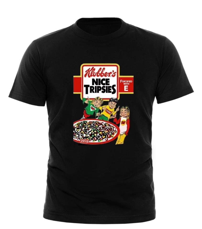 Klubbers Nice Tripsies T-shirt Fantazia Early 90s rave Flyer Short Sleeve 92 Tee