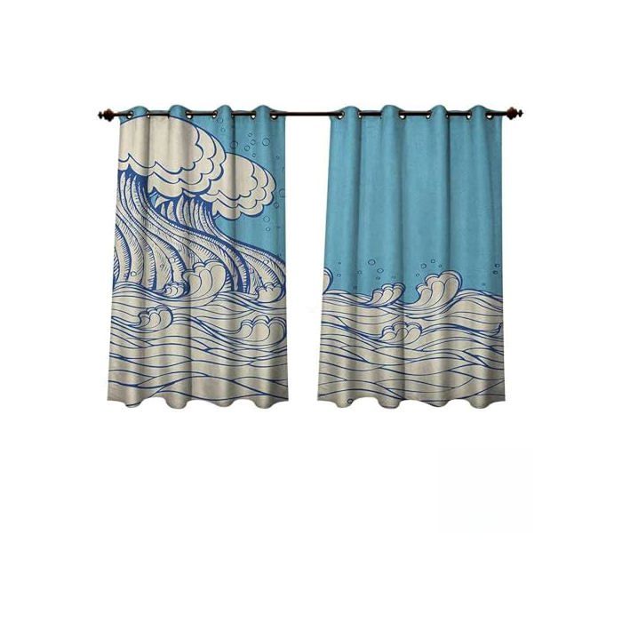 Rideaux D'extérieur - Anshesix - Étanche - Chêne Vert - Coucher De Soleil - Couleur 15