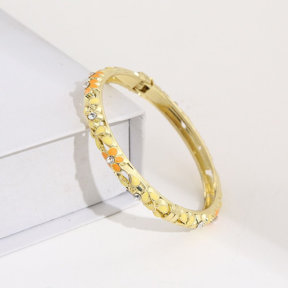 Colorful Enamel Bangle Vintage Flower Enamel Bangle Cloisonne Bracelet  Party Jewelry