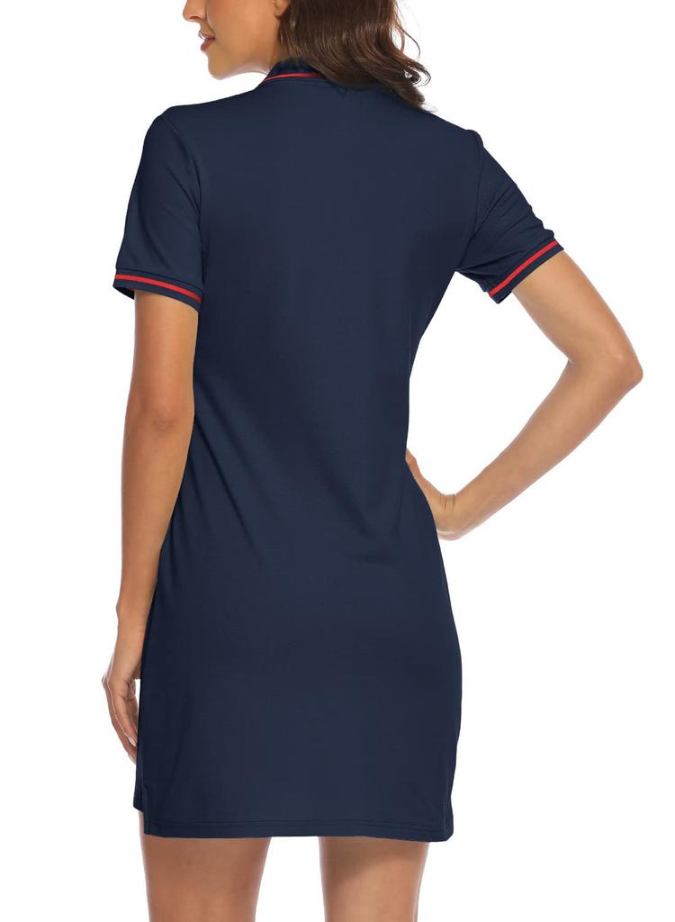 Gopuune Breathable Polo Dress for and Casual Short for Everyday and Summer Available In 10 Colors Size Women's Tennis, Golf, Wear, Sleeves,