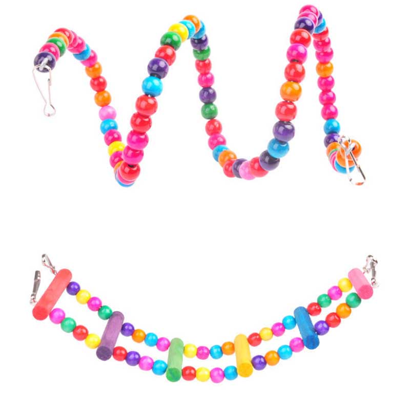 5/6pcs Parrot Bird Toy Set Hanging Cage Swing Rainbow Bridge Toy Bird Supplies