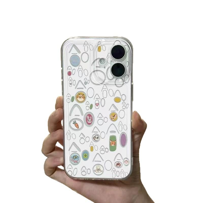 Haha Animal Transparent Phone Case for Apple 17 Pro Max/16 Pro/15/13 Pro/XS - Anti-Fall Protection