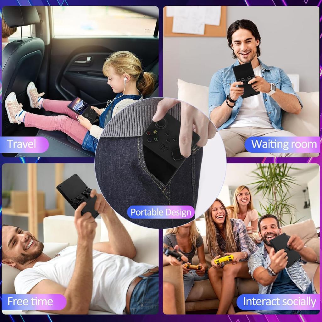 Retro Handheld Game Console Handheld Game Console 4 inch Screen 4000mAh Battery USB C Portable Built in 8W Speaker for Outdoor