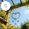 Elegant Love Wind Chimes For Exterior Decoration Displaying Iron Floral Heart Shape Wind bells Valentines Day Gift