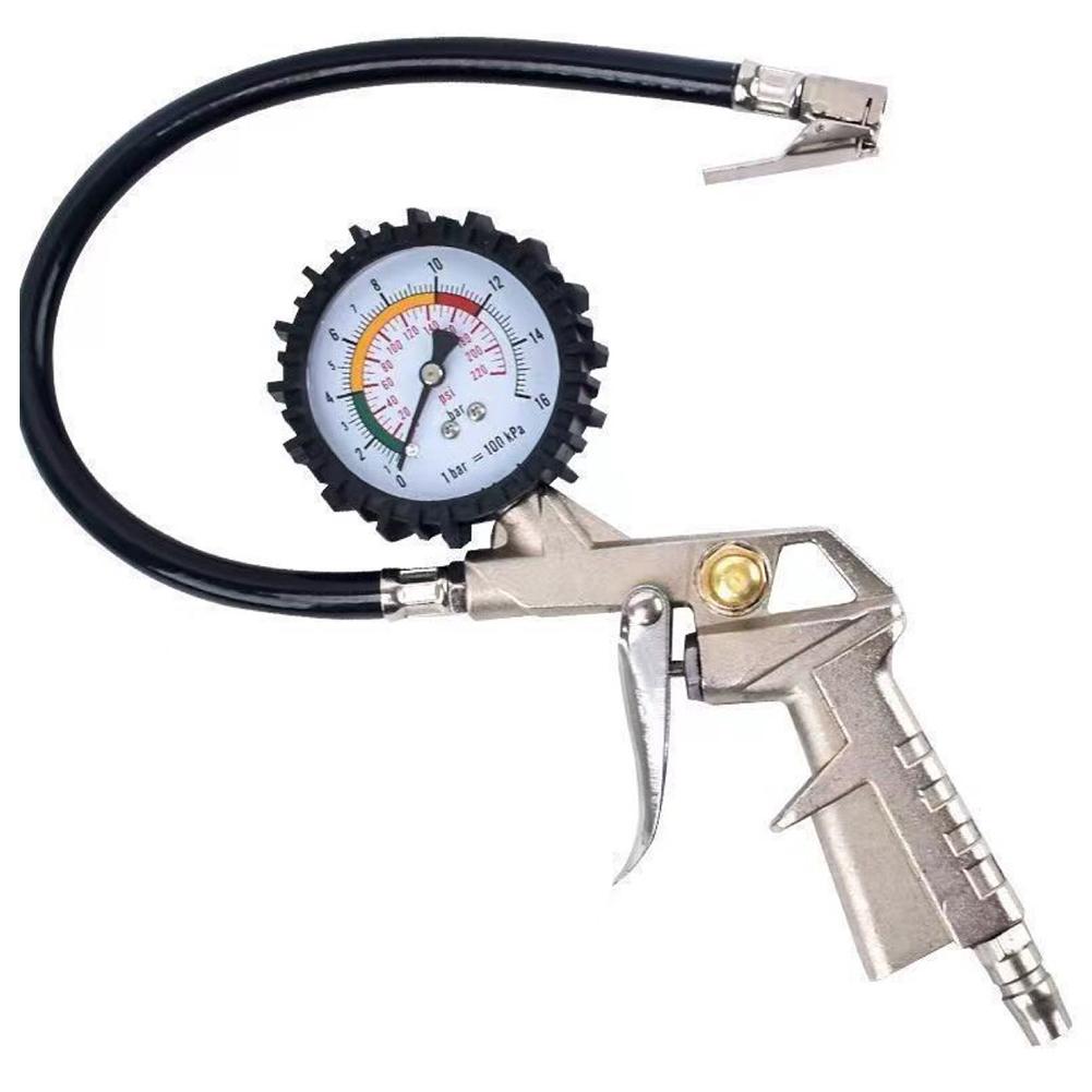 220Psi/16Bar Car Tire Pressure Multi-Function Tire Pressure Monitoring Tool Air Pressure Gauge Suitable For Air Compressor Tire Chucks 1