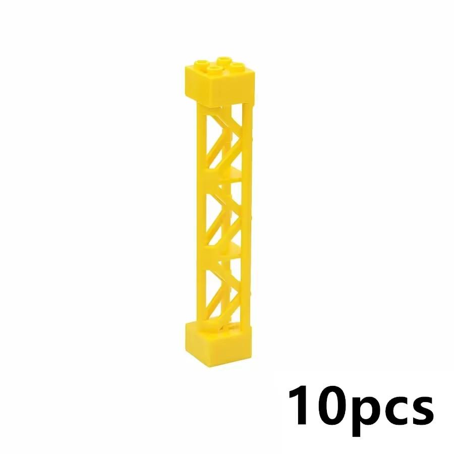 Non-Toxic Building Block Part 10Pcs Moc Pillars Bricks 2X2X10 Support Baseplate Bridge Pillar Girder Bracket Column Toys Compatible 95347