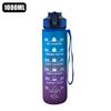1 Liter Motivations-Wasserflasche mit Strohhalm-Mundstück Mit Zeitmarkierung Auslaufsichere Sport-Wasserflasche Für Fitnessstudio Camping Tour