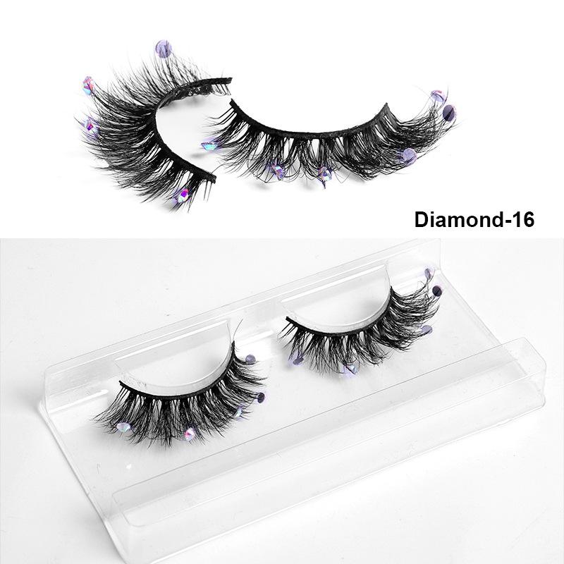 Europe And The United States With Diamond False Eyelashes 3d Three -Dimensional Natural Thick Grafted Eyelashes