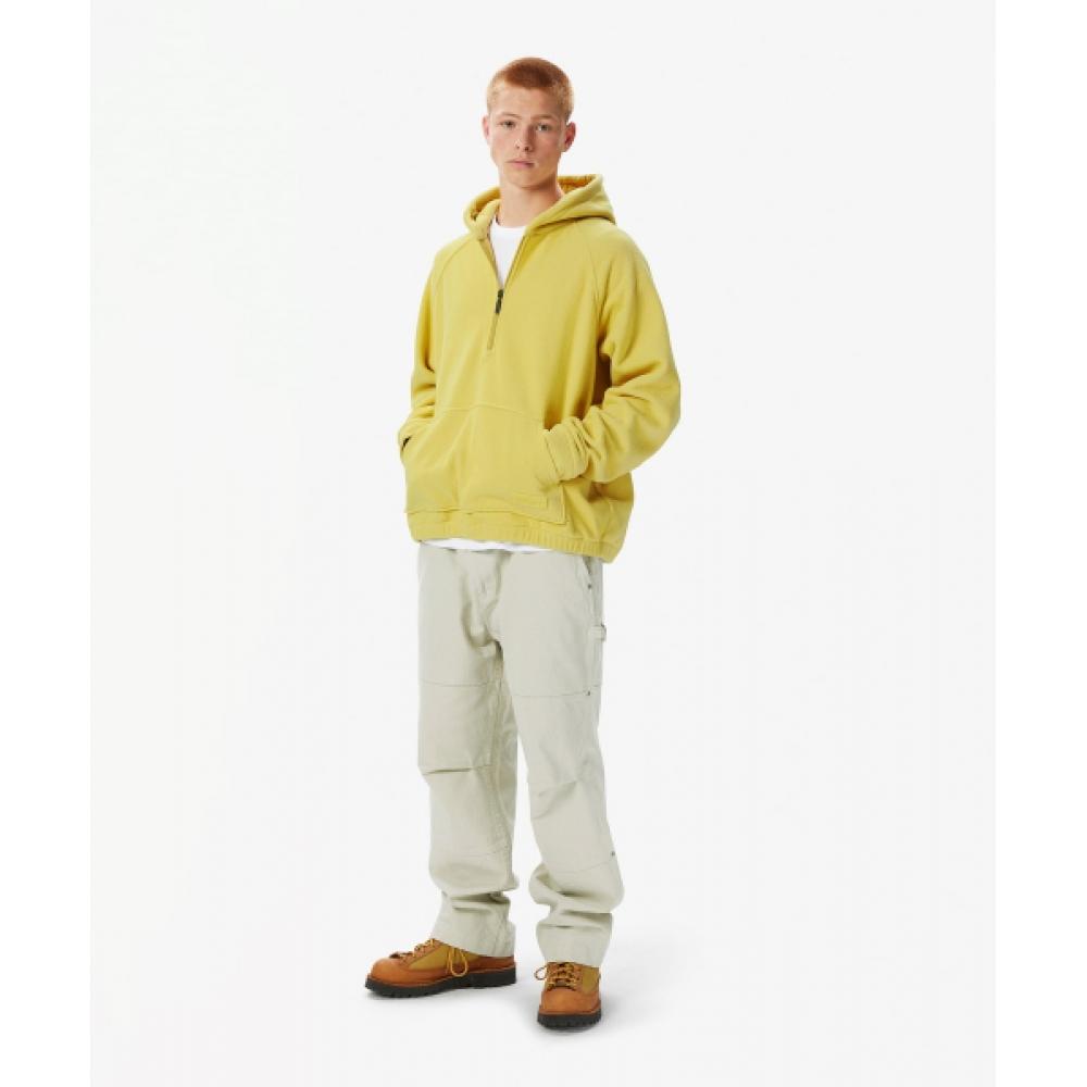 Thisisneverthat Hooded Fleece Half Zip Pullover Yellow