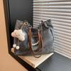 Casual large-capacity bag women's new autumn and winter college student class bag fashionable commuter shoulder tote bag