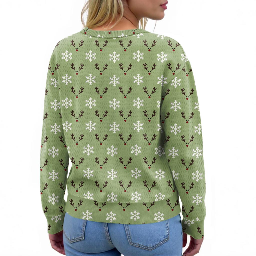 Women's Cardigan Long Sleeve Lightweight Fun Christmas Print Jacket