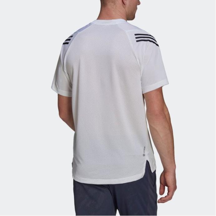 adidas T Shirts Men's White Crew Neck Moderate Straight Fit HC2764