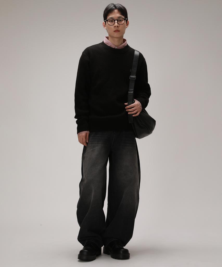 Dibellobeu Essential Oversized Round Hazzi Knit_Black