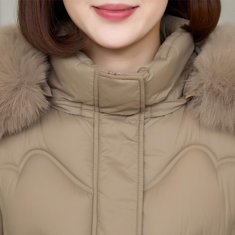 Winter Women's Jackets Hooded Loose Thick Warm Long Parkas Middle Age Female Coat