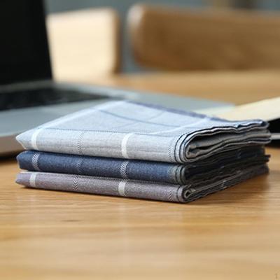 3 PCS Men's , Handkerchief Set, Cotton Hankie, Stripe Checkered Pattern Pocket Square