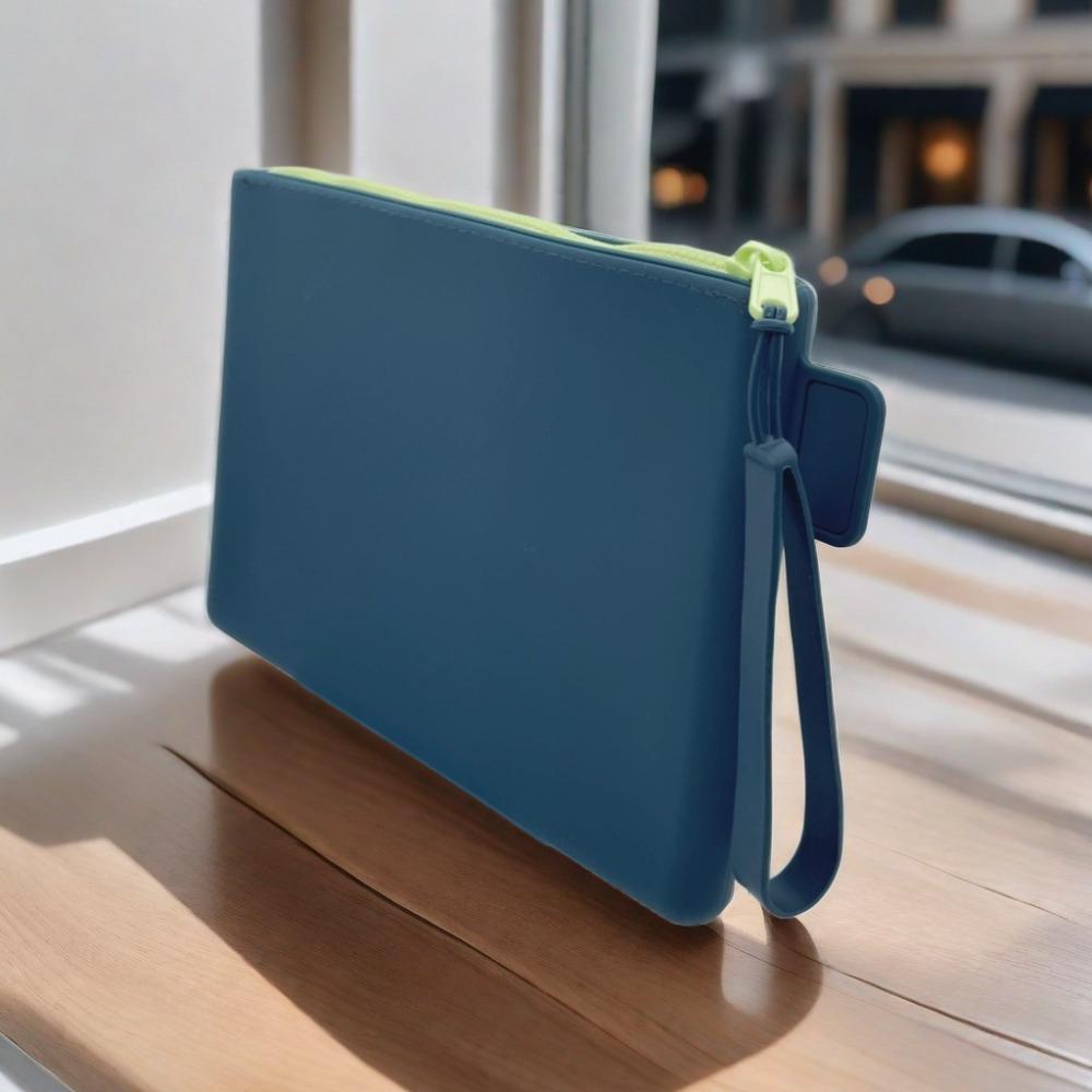 Portable Square Shape Cosmetic Bag Multifunctional Silicone Travel Makeup Bag Makeup Brush Holder