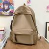 TS JYL laptop bag,Women Student Backpack Korean Style Solid Color Simple Junior High Bag