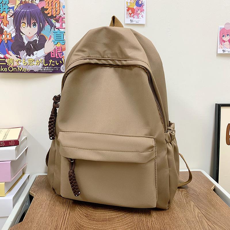 TS JYL laptop bag,Women Student Backpack Korean Style Solid Color Simple Junior High Bag