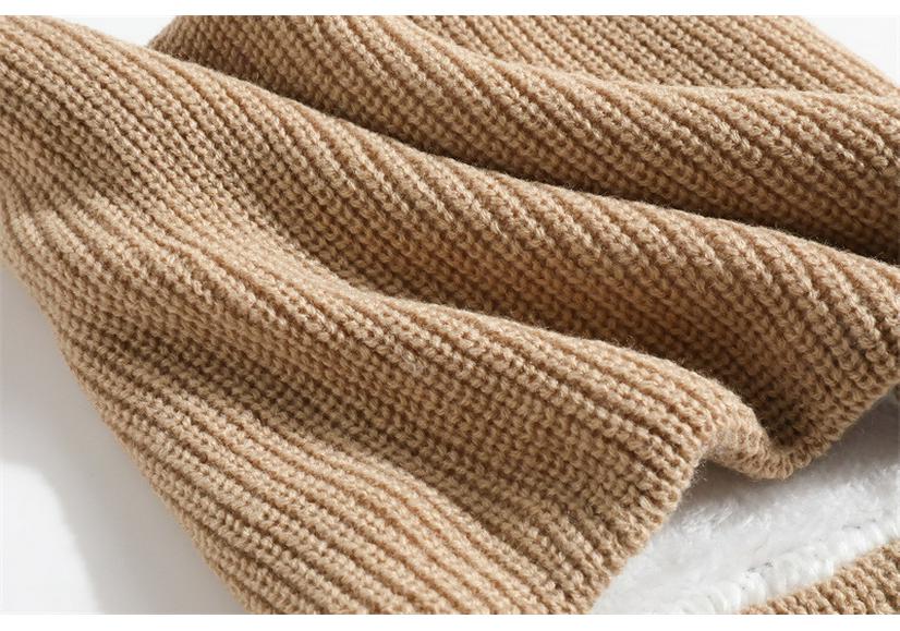 2025 Autumn-Winter Velvet Knit Neck Warmer: Windproof, Warm, Versatile Scarf in Solid Color