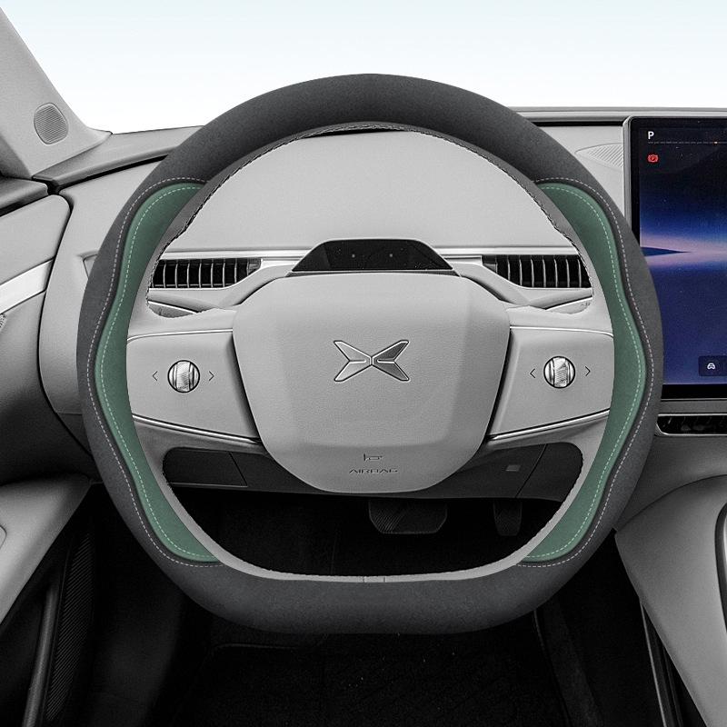 Suede Steering Wheel Cover for Xiaopeng: Fits 24 Models Including G6, X9, P7, P5, M03, G9, G3 - No Sewing Needed
