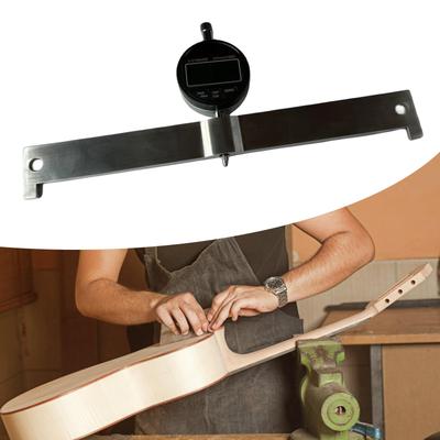 Gitarren-Bundabricht-Lineal mit Digitalanzeige Gitarrenhals-Lineal Abrichtwerkzeuge Gitarren-Griffbrett-Messwerkzeug Einfach zu bedienen