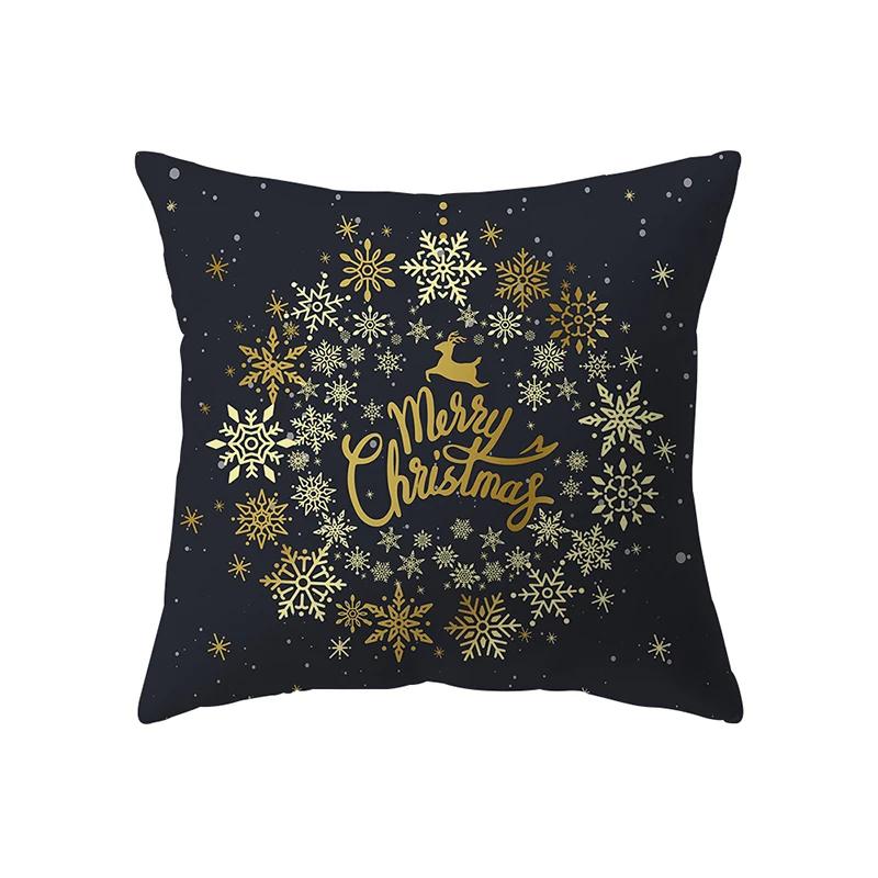 Merry Christmas Decorative Printed Pattern Cushion Cover Home Living Room Sofa  Pillow