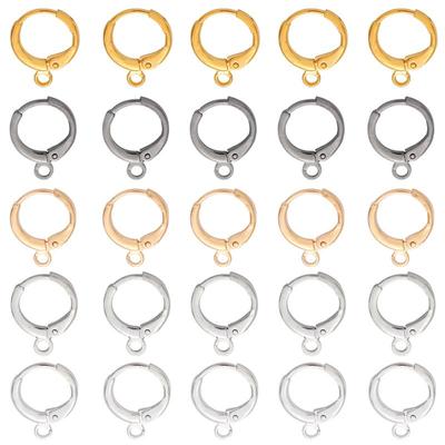 10pcs/Bag 11mm Gold Silver Rhodium Plated Brass Copper French Earring Hook Earwire Earrings Clasp Fingdings for DIY Jewelry Making Accessories