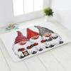 2pcs Christmas Snowman Santa Bedroom Hallway Carpet Non-slip Crystal Velvet Doormat