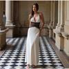Abito da donna con pizzo patchwork da appendere al collo, da spiaggia, da viaggio, estivo, nuovo stile, con punto vita, temperamento, lungo, senza maniche, slim fit