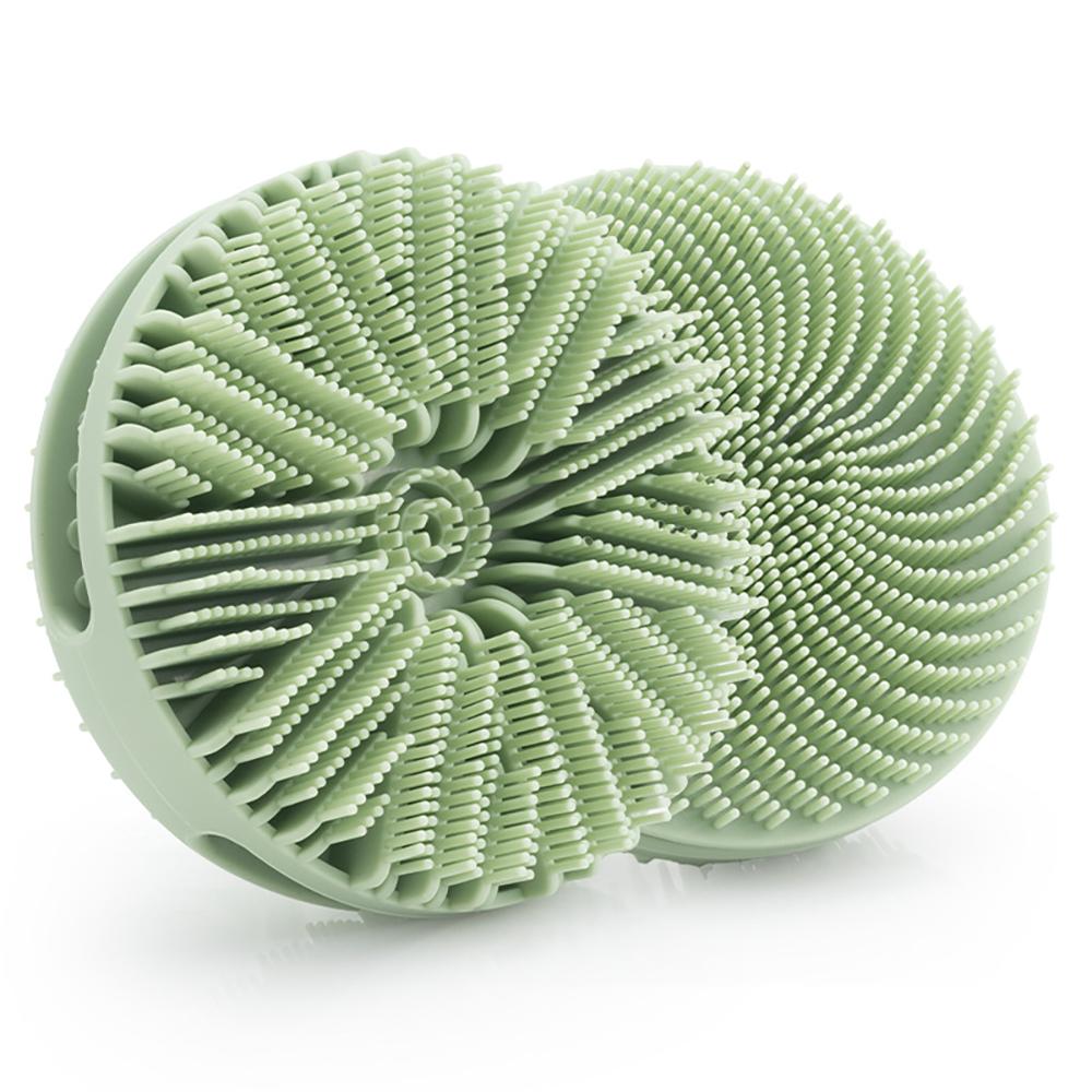 

Двусторонний дизайн 2-в-1 силиконовый скраб для тела скраб для тела для чувствительной кожи скраб для душа щетка для пилинга зелёный