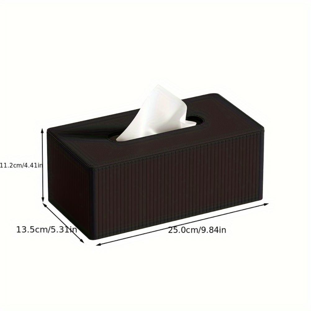 Nordic Style PU Leather Tissue Box High Quality Leather Napkin Holder Stripe Design Holiday Gifts for Families and Offices