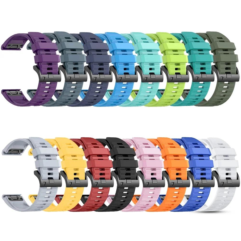 QuickFit Silicone Strap for Garmin Forerunner 970 945 955 Band Fenix 8 7X/Quatix 7X 6 5 3 Replace Bracelet 22mm 26mm Accessories