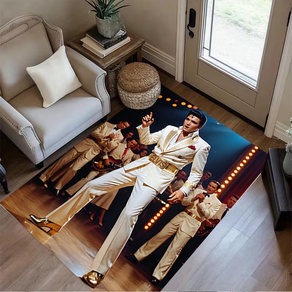 Elvis Presley Performance Carpet Design for Hallway Foyer Living Rooms Kitchen Anti-slip Rug Anime Office Decor Perfect Gift for Friends & Family
