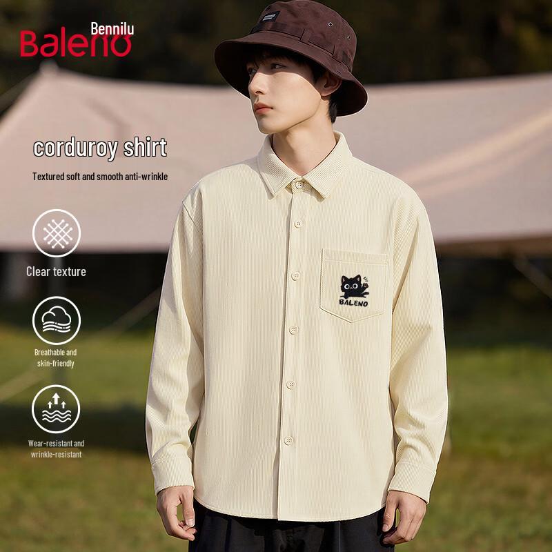 Baleno Unisex Cartoon Corduroy Long Sleeve Shirt
