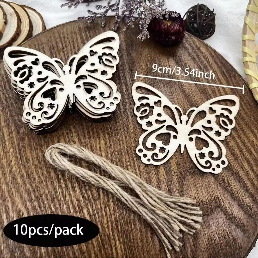 House Shape Wood Chips Nativity Scene Decoration, Wooden Manger Shape Manger Wooden Art Ornament With Rope Exquisite Decoration