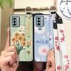 Protective Phone Holder Phone Case For Nokia G22 Silicone Flower Waterproof Wristband Lanyard Ring Dirt-resistant