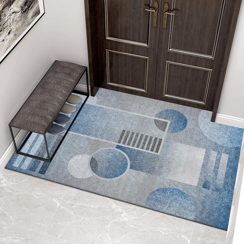 Europe Style Geometry Round Pattern Carpet Living Room Sofa Bedroom Study Kitchen Entrance Door Mat Non-slip Fashion Decor Rug
