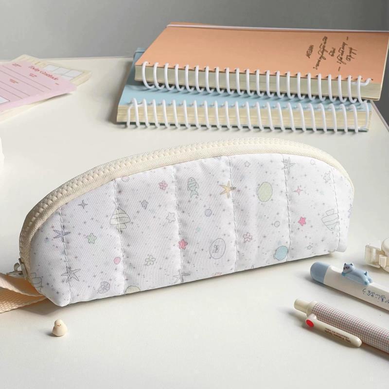 Astuccio Rosa a Pois Stile Coreano da Ragazza - Sacca Portapenne Portatile a Cartoni Animati per Studenti delle Scuole Medie