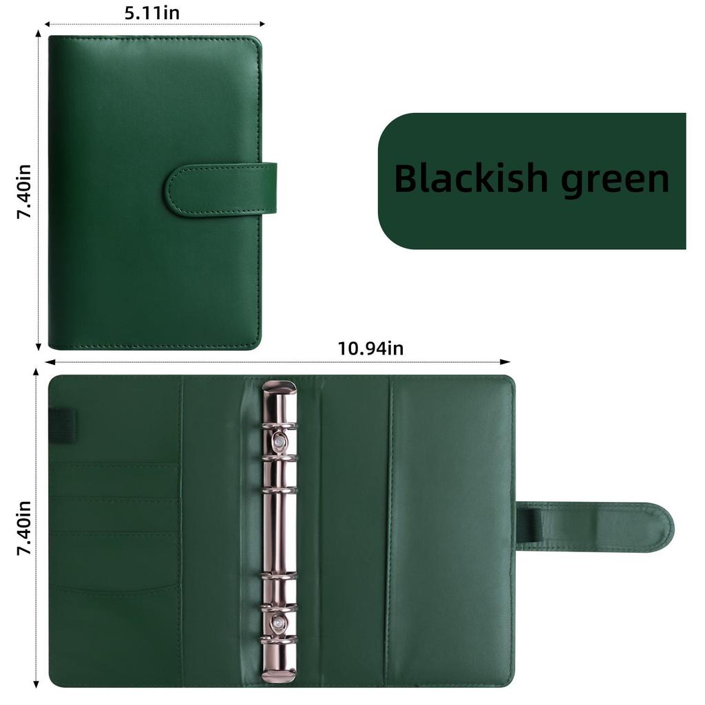A6 Macaron PU Leather Zipper Budget Notebook with Detachable Loose-Leaf Pages