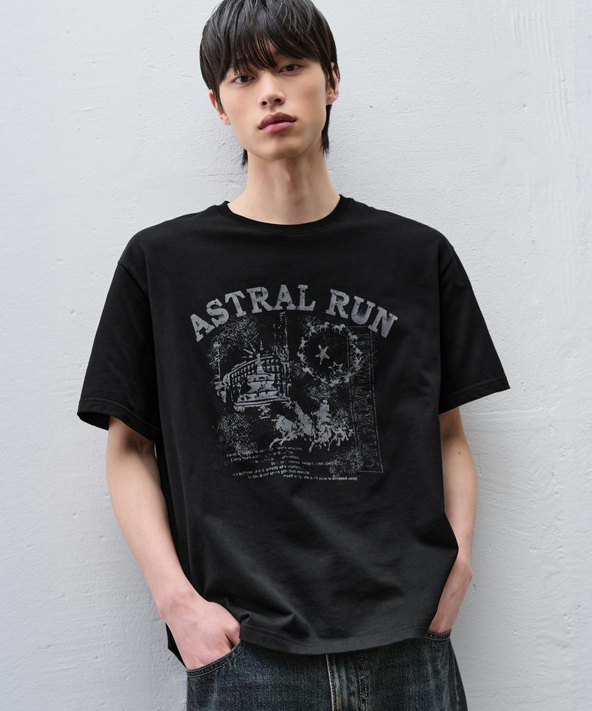DRAW FIT Astral Run Half T-Shirt [Black]