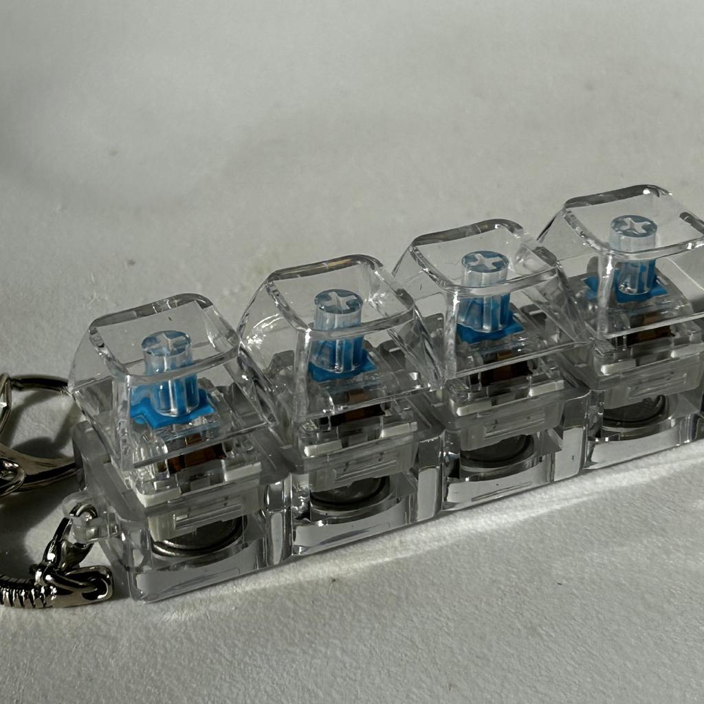 Mechanical Keyboard Luminous Transparent Shaft Decompression Toy, Crystal Keycap High Decompression Toy School Bag Pendant