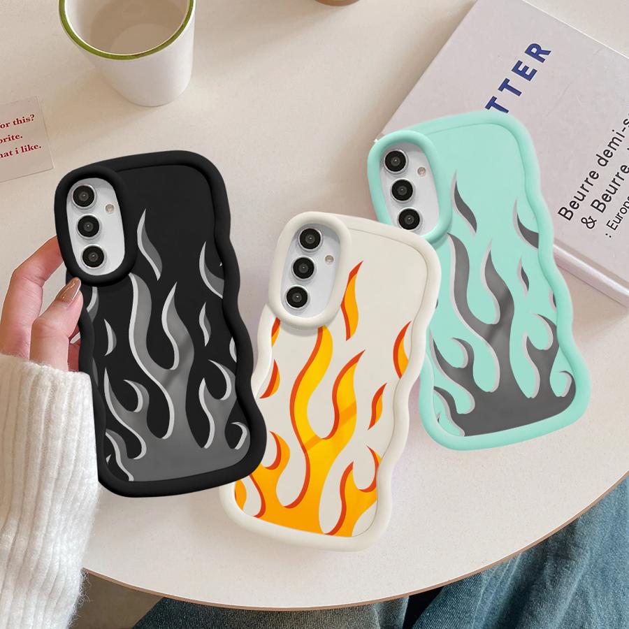 Creative Flame Fire Soft Phone Cover Case for Samsung Galaxy A16 A14 A11 A52 A21s A15 A13 A12 A33 A05 A04 A53 A22 A23 A06 A03
