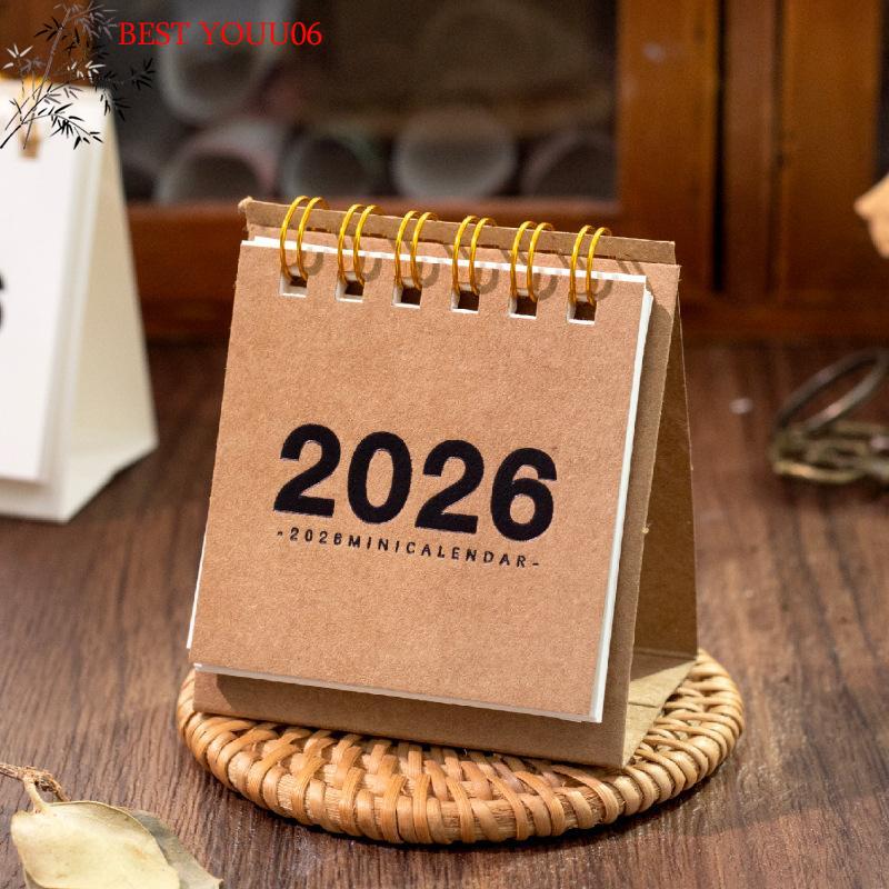 (YOUU06)2026 Mini Simple Calendar Small Desk Calendar Coil Calendar Planner Desktop Decoration Office Stationery New Year