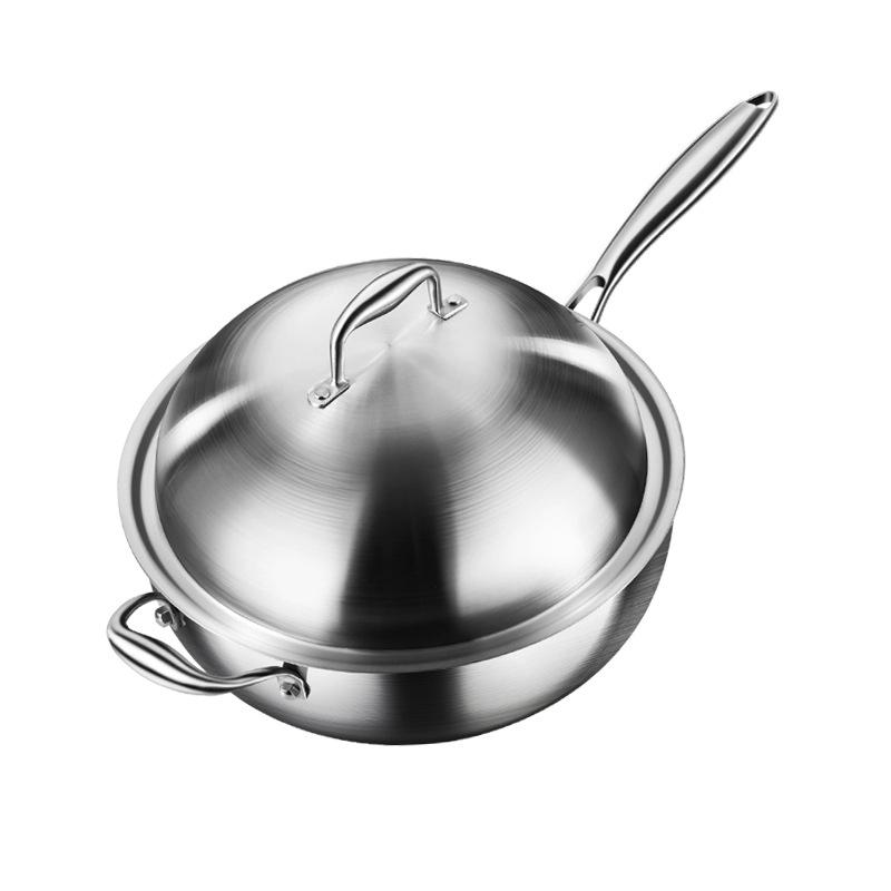 

Сковорода для перемешивания Cooks Standard Wok с многослойной облицовкой, 13 дюймов, с высокой купольной крышкой, серебристая 32CM