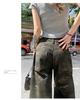 Damen Camouflage Cargo-Hose mit hoher Taille - Sommer 2025, Leicht, Schlankmachend, Lockerer gerader Schnitt Jeans