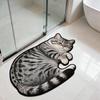 Tappetino da Bagno in Diatomea a Forma di Gatto Carino 3D Super Assorbente Antiscivolo Asciugatura Rapida Zerbino per Bagno per Amanti dei Gatti Decorazione per la Casa Regalo